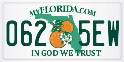 FL license plate 0625EW