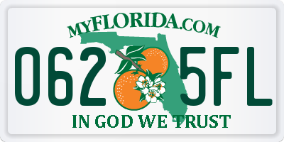 FL license plate 0625FL