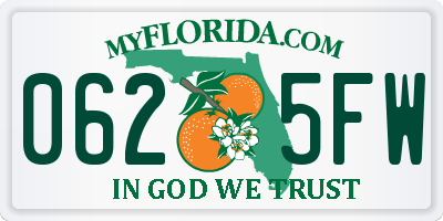 FL license plate 0625FW