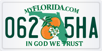 FL license plate 0625HA