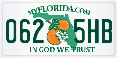 FL license plate 0625HB