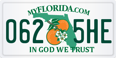 FL license plate 0625HE