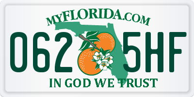 FL license plate 0625HF
