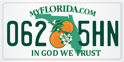 FL license plate 0625HN