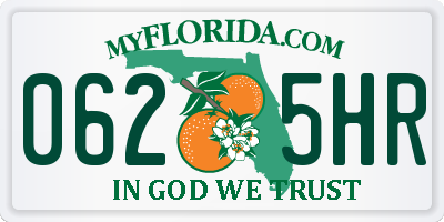 FL license plate 0625HR