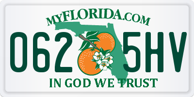 FL license plate 0625HV