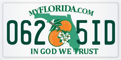 FL license plate 0625ID