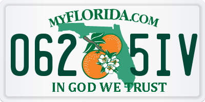 FL license plate 0625IV