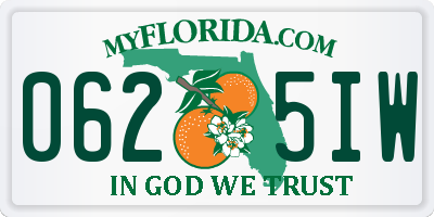 FL license plate 0625IW
