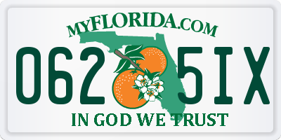 FL license plate 0625IX