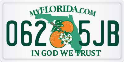 FL license plate 0625JB
