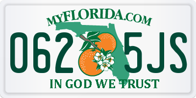 FL license plate 0625JS