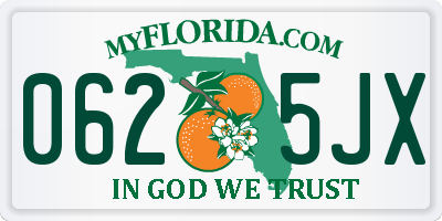 FL license plate 0625JX