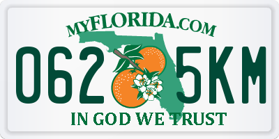 FL license plate 0625KM