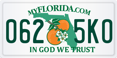 FL license plate 0625KO