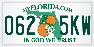FL license plate 0625KW