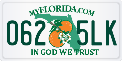 FL license plate 0625LK