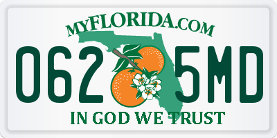 FL license plate 0625MD