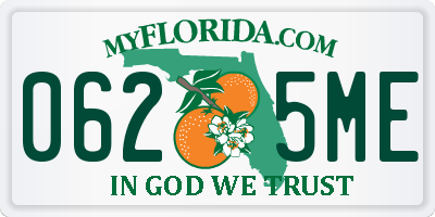 FL license plate 0625ME