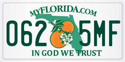 FL license plate 0625MF