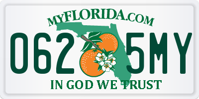 FL license plate 0625MY