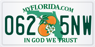 FL license plate 0625NW