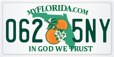 FL license plate 0625NY