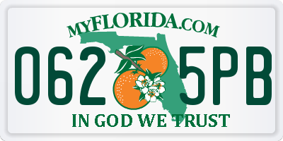 FL license plate 0625PB