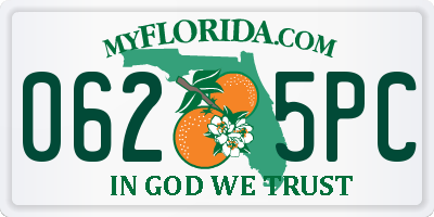 FL license plate 0625PC
