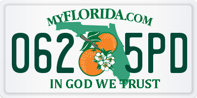FL license plate 0625PD