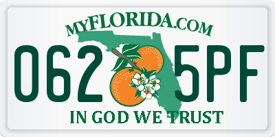 FL license plate 0625PF
