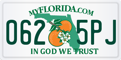 FL license plate 0625PJ