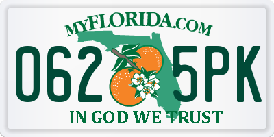 FL license plate 0625PK