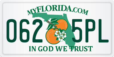 FL license plate 0625PL