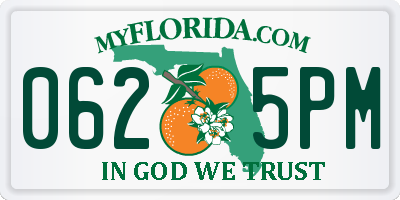 FL license plate 0625PM