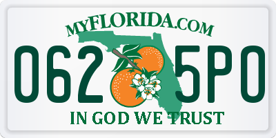 FL license plate 0625PO