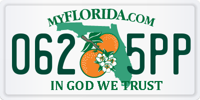 FL license plate 0625PP