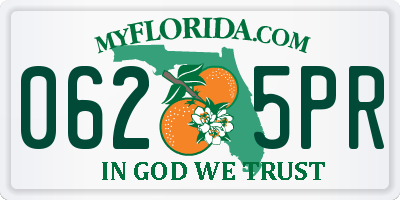 FL license plate 0625PR