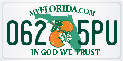 FL license plate 0625PU