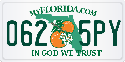 FL license plate 0625PY