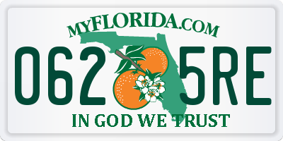 FL license plate 0625RE