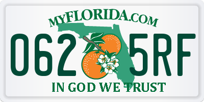 FL license plate 0625RF