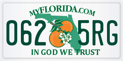 FL license plate 0625RG