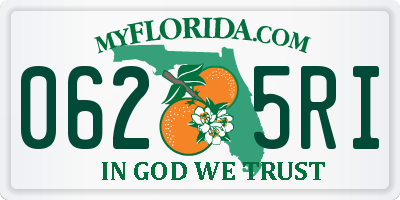 FL license plate 0625RI