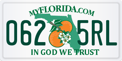 FL license plate 0625RL