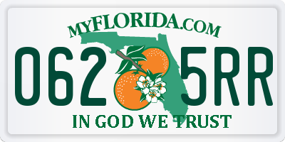 FL license plate 0625RR