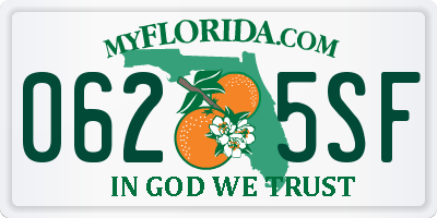 FL license plate 0625SF