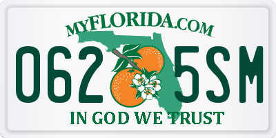 FL license plate 0625SM