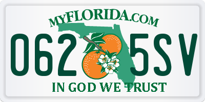 FL license plate 0625SV