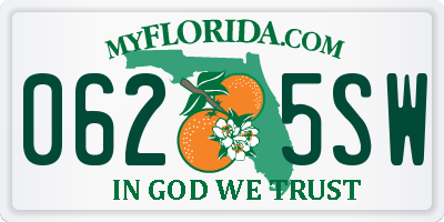 FL license plate 0625SW